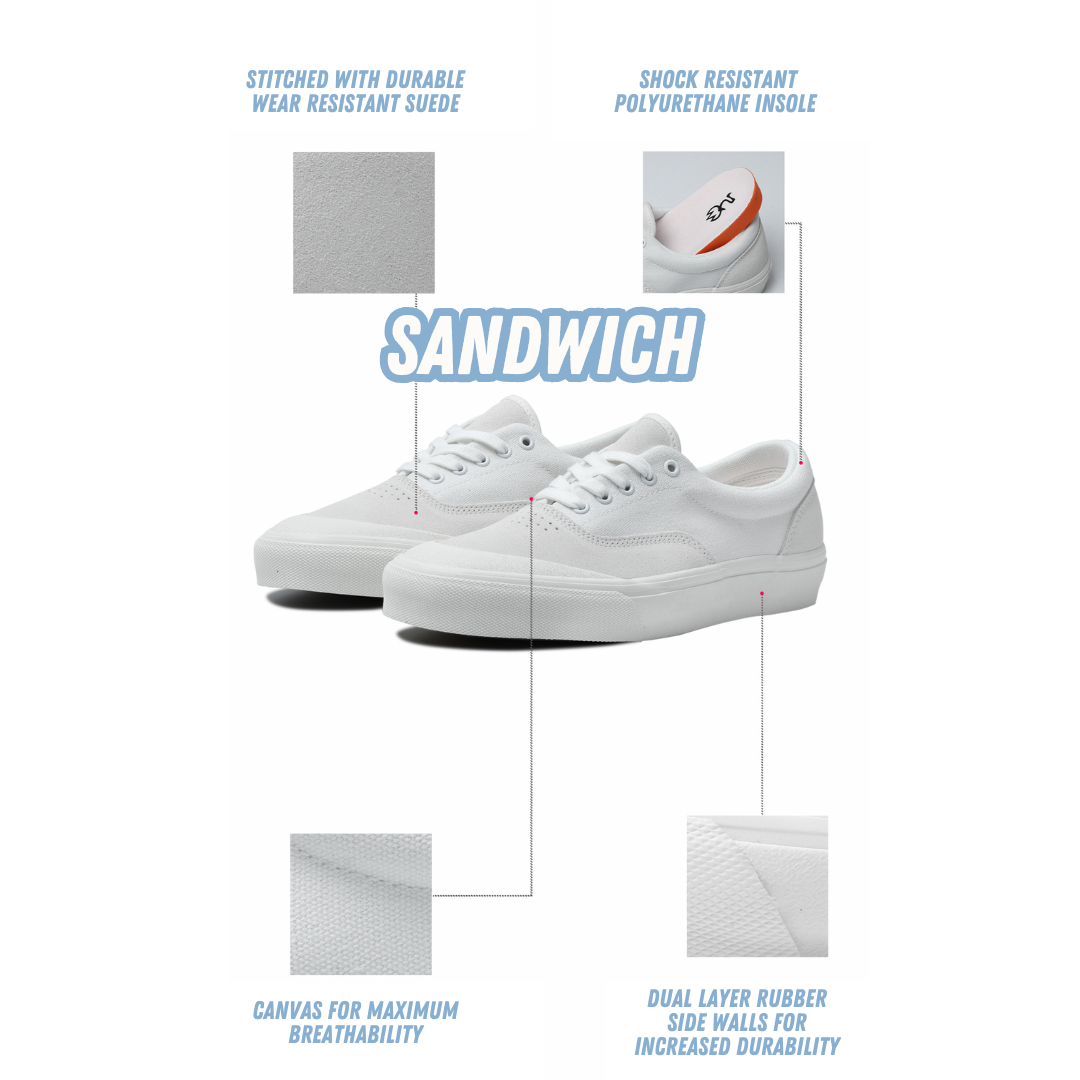 Goluck Joiints Sandwich white skate shoes