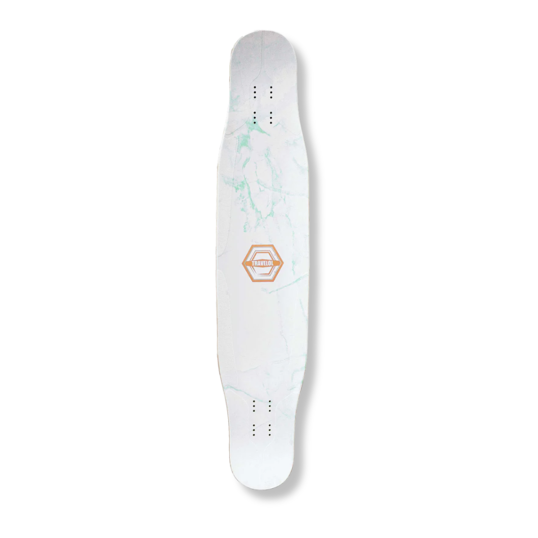 Travelol 43" White Marble Longboard deck