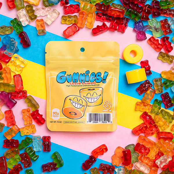 Gummies Double Barrel Longboard Bushings 90A – Lucid Lemon (Medium)