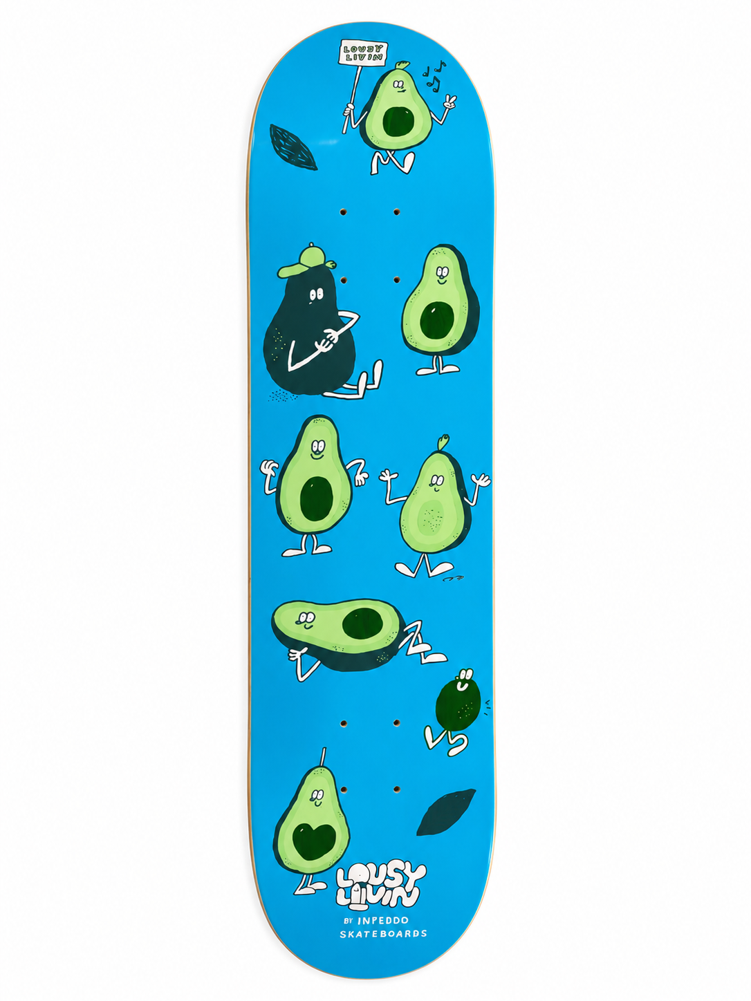 Inpeddo X Lousy Livin Avocado 7.5" Skateboard Deck