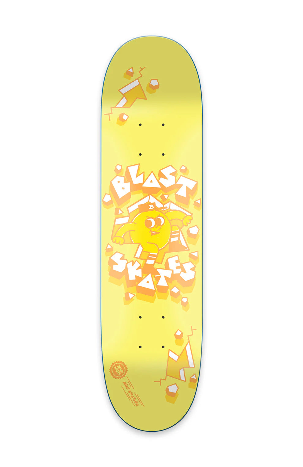 Blast Skates Mini Smasher Yellow POPS 7.25" Deck
