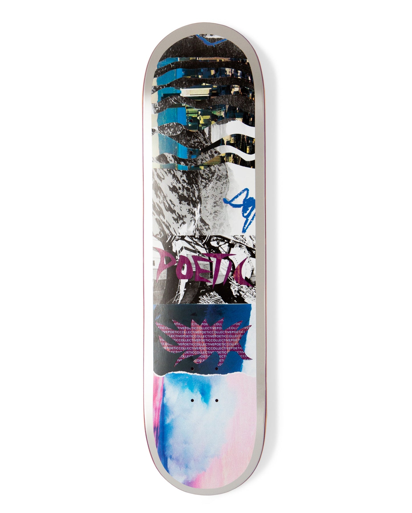Poetic Mixed Collage Skateboard Deck