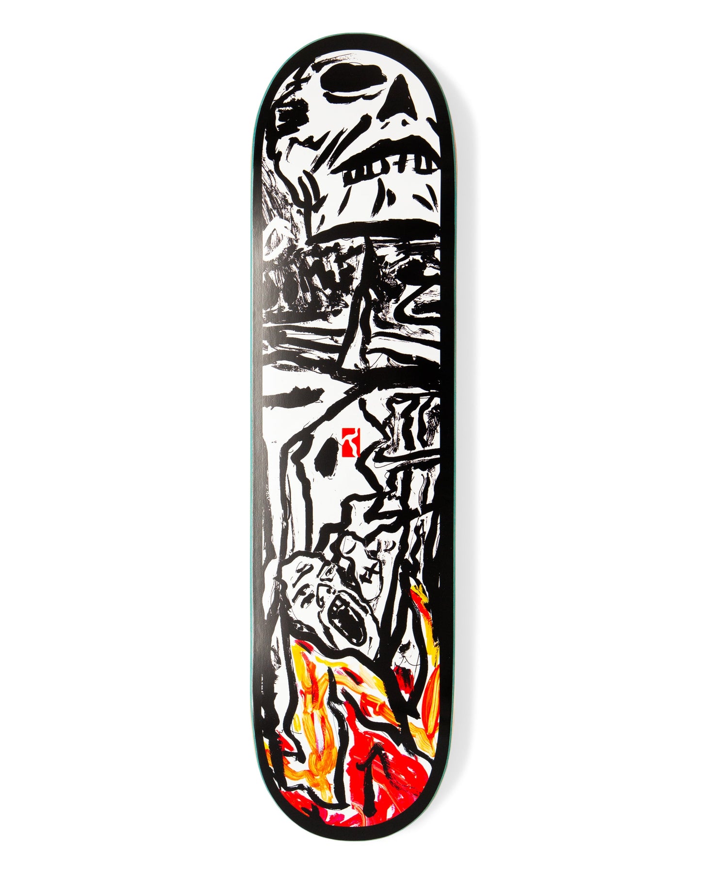 Poetic Burning Skull Frame Skateboard Deck
