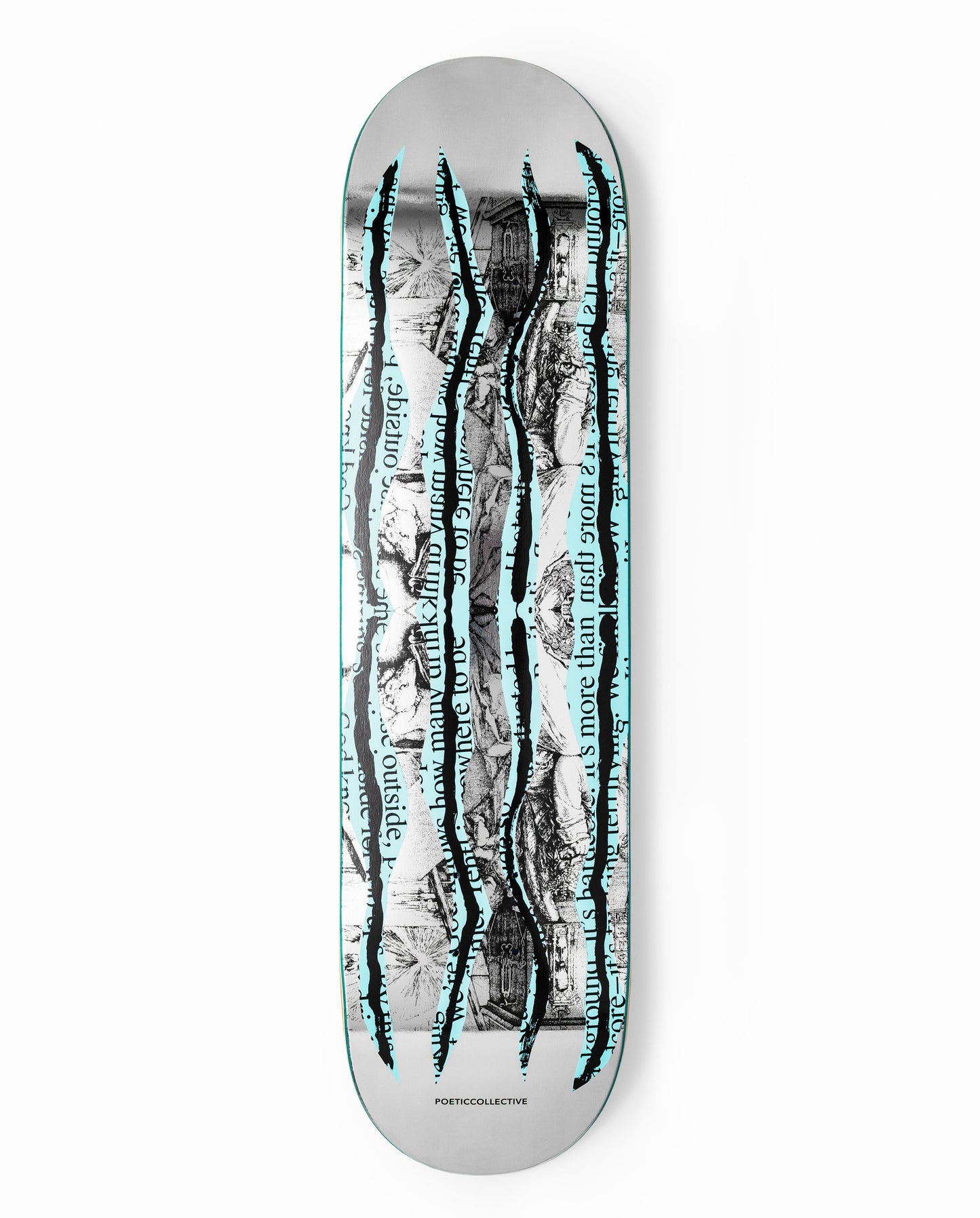 Poetic Blue Stripes Foil Skateboard Deck
