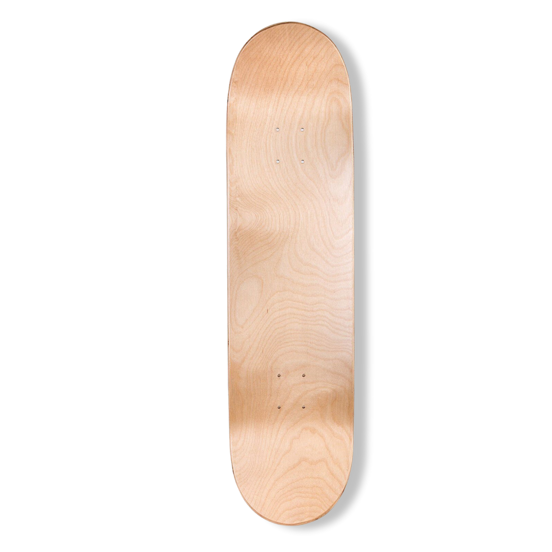 Blank Canadian maple skateboard deck