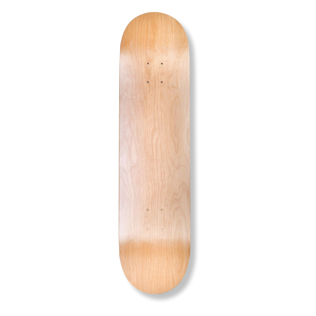 Blank Canadian maple skateboard deck