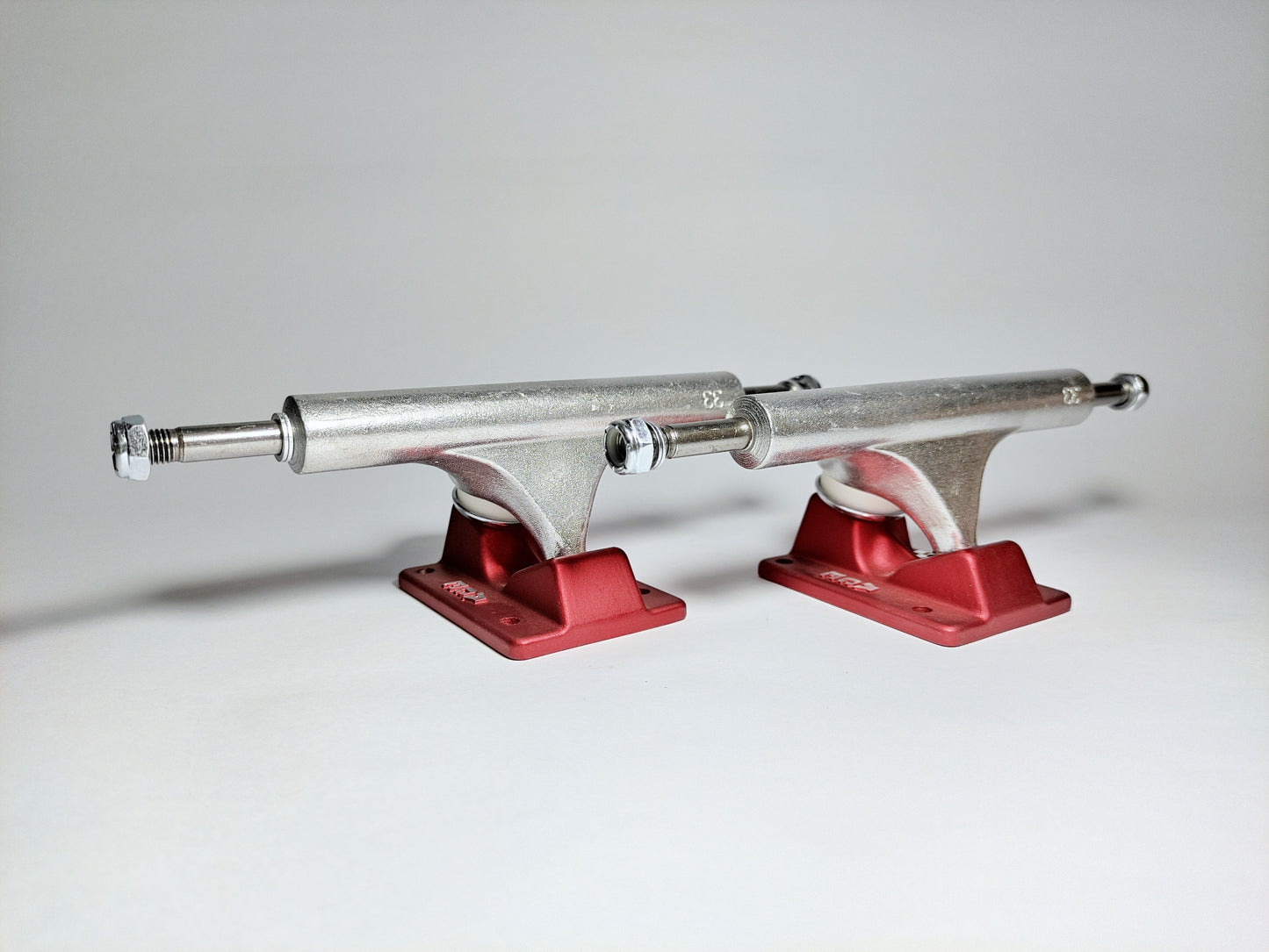 Ace 33 Classic Silver/Red Skateboard trucks - SkatebruhSG Singapore Skateshop