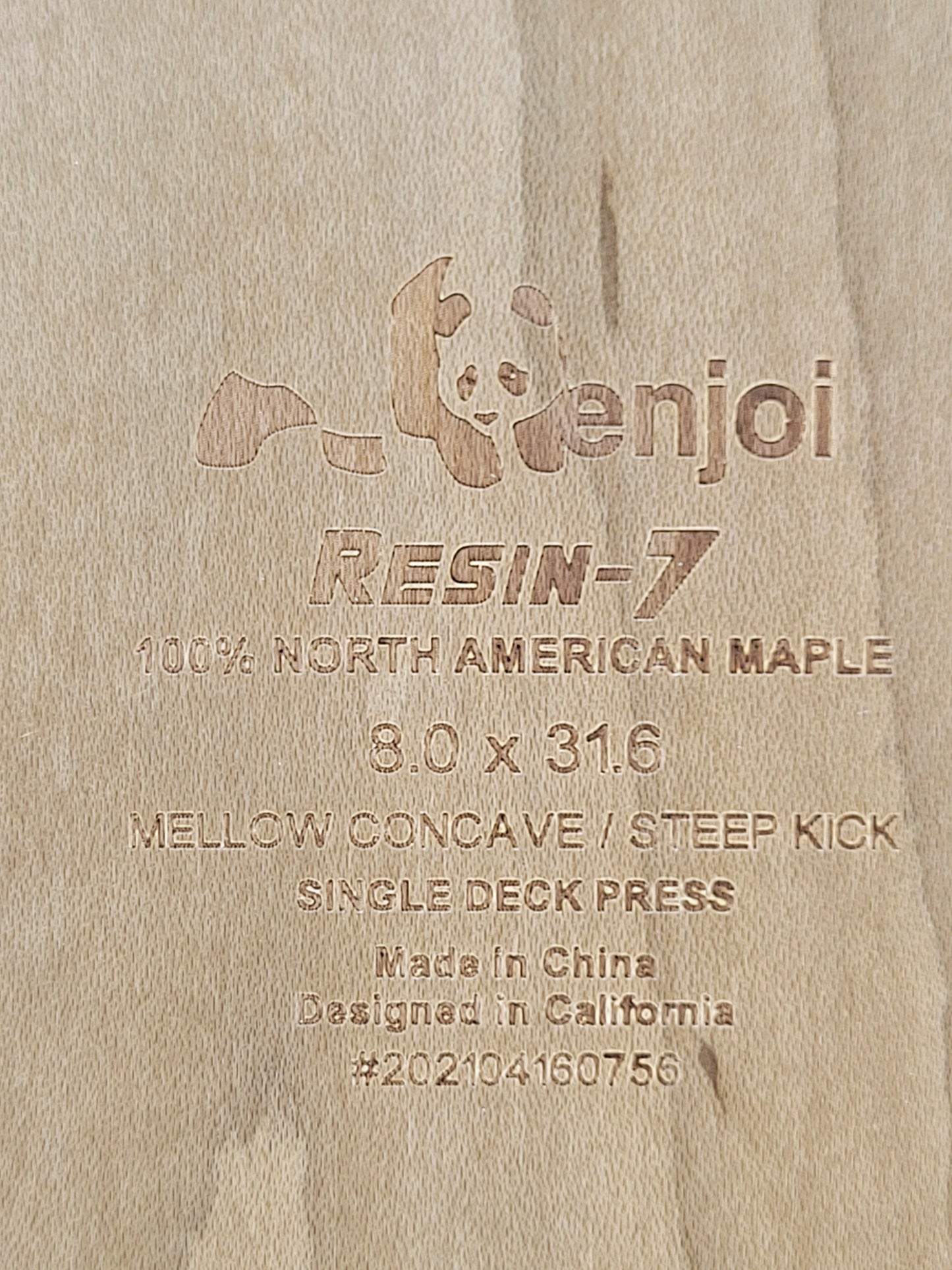 Enjoi Peekaboo Panda 8.0" skateboard deck - Custom Skateboard Builder - SkatebruhSG