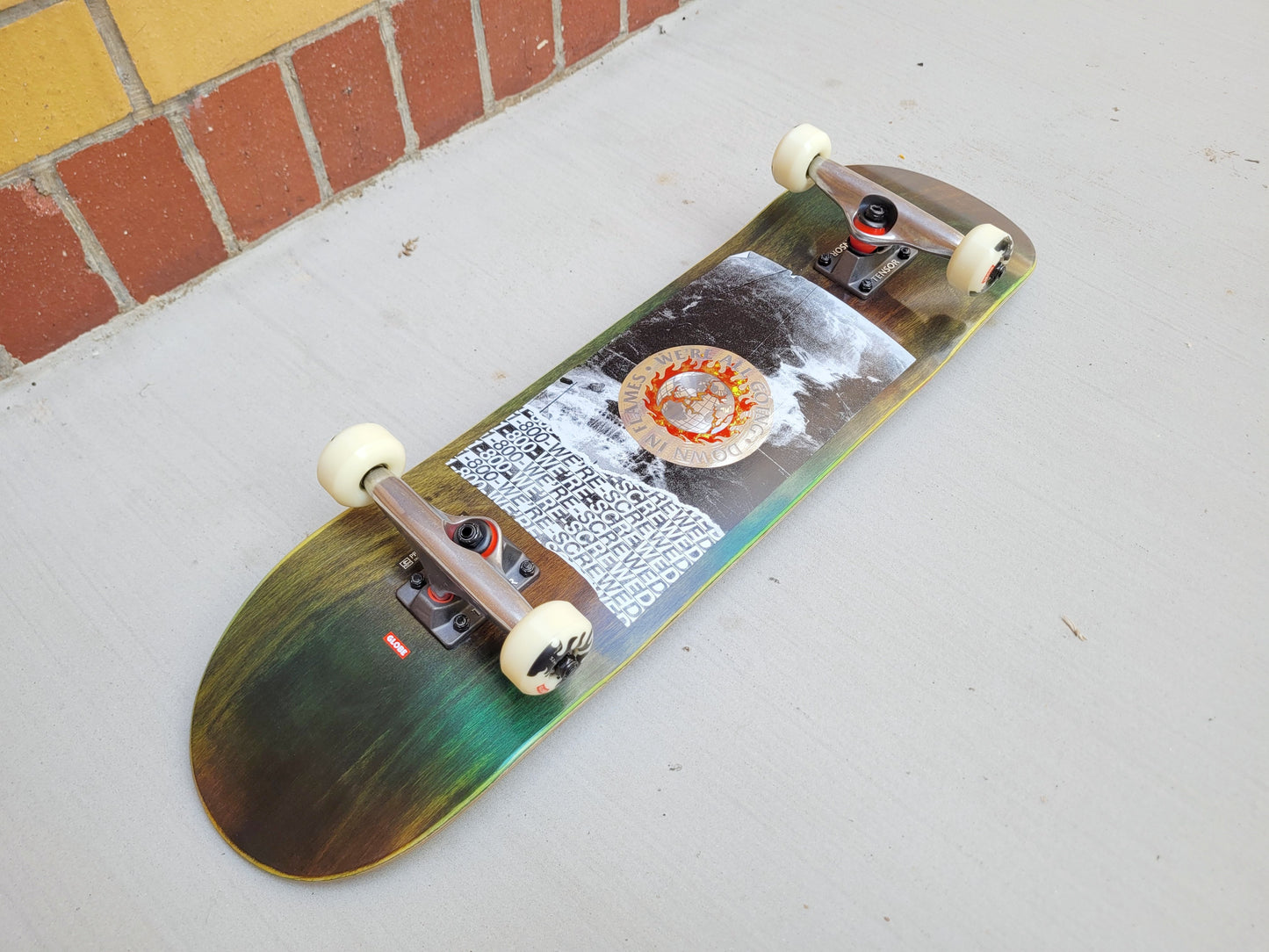 Globe 'In Flames' Holo Flood Skateboard - SkatebruhSG Singapore Skateshop