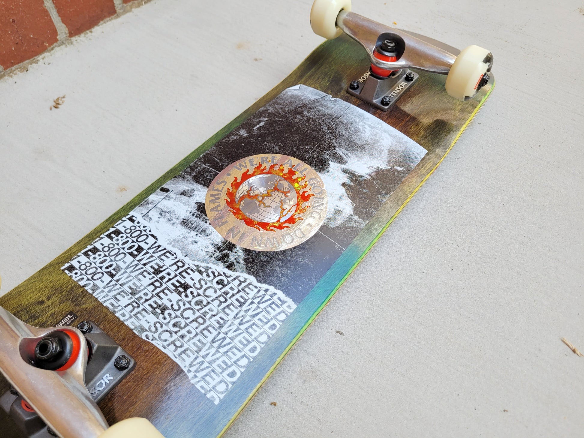 Globe 'In Flames' Holo Flood Skateboard - SkatebruhSG Singapore Skateshop