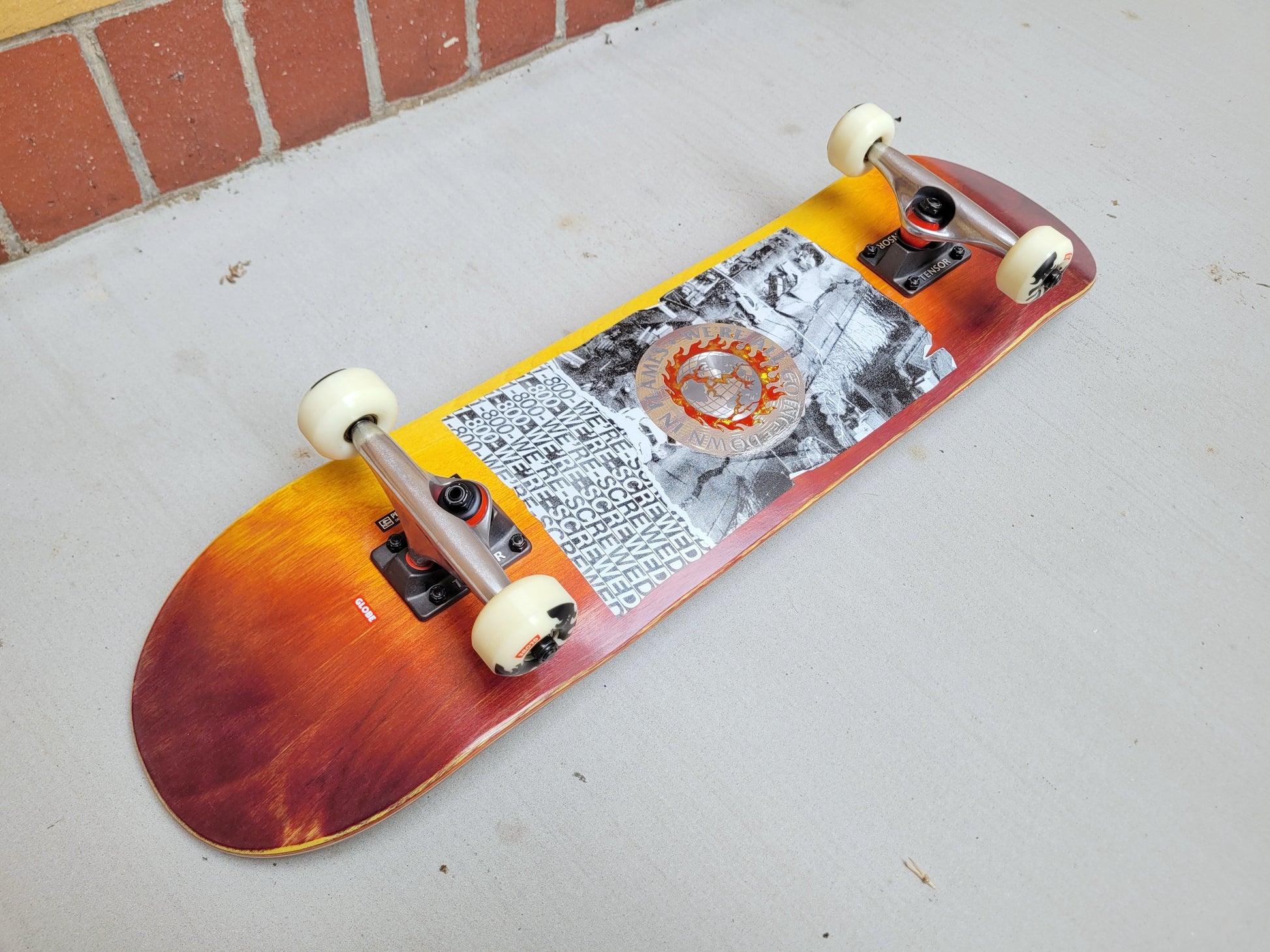 Globe 'In Flames' Holo Quake Skateboard - SkatebruhSG Singapore Skateshop