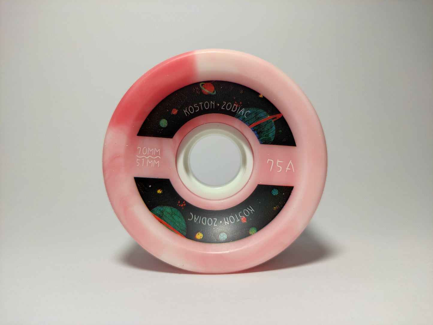 Koston Zodiac red swirl longboard wheels - Custom Longboard Builder - SkatebruhSG