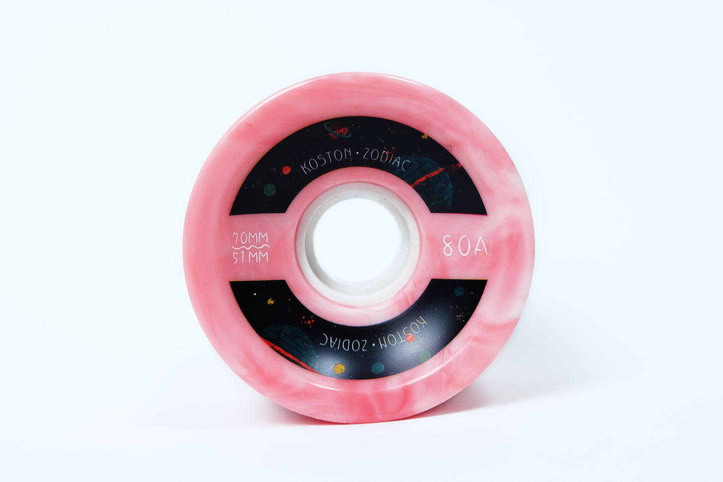 Koston Zodiac red swirl longboard wheels - SkatebruhSG