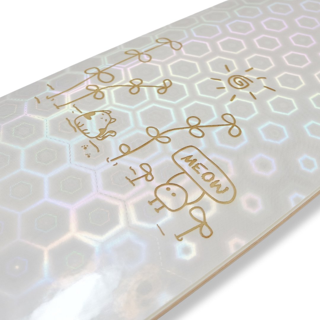 Rebirth 44.5" Laser White Candy Longboard - SkatebruhSG