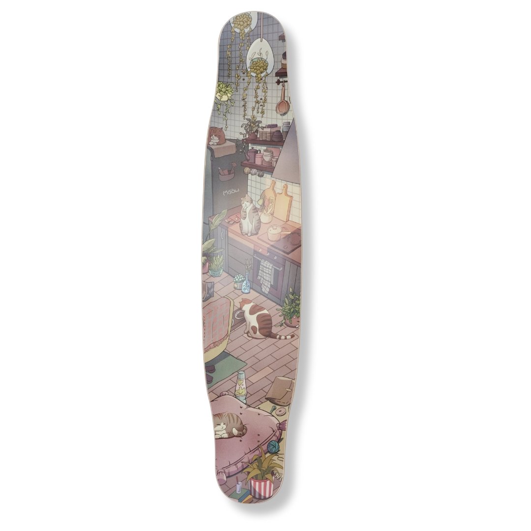 Rebirth 44.5" Meow Kitchen Longboard deck - SkatebruhSG