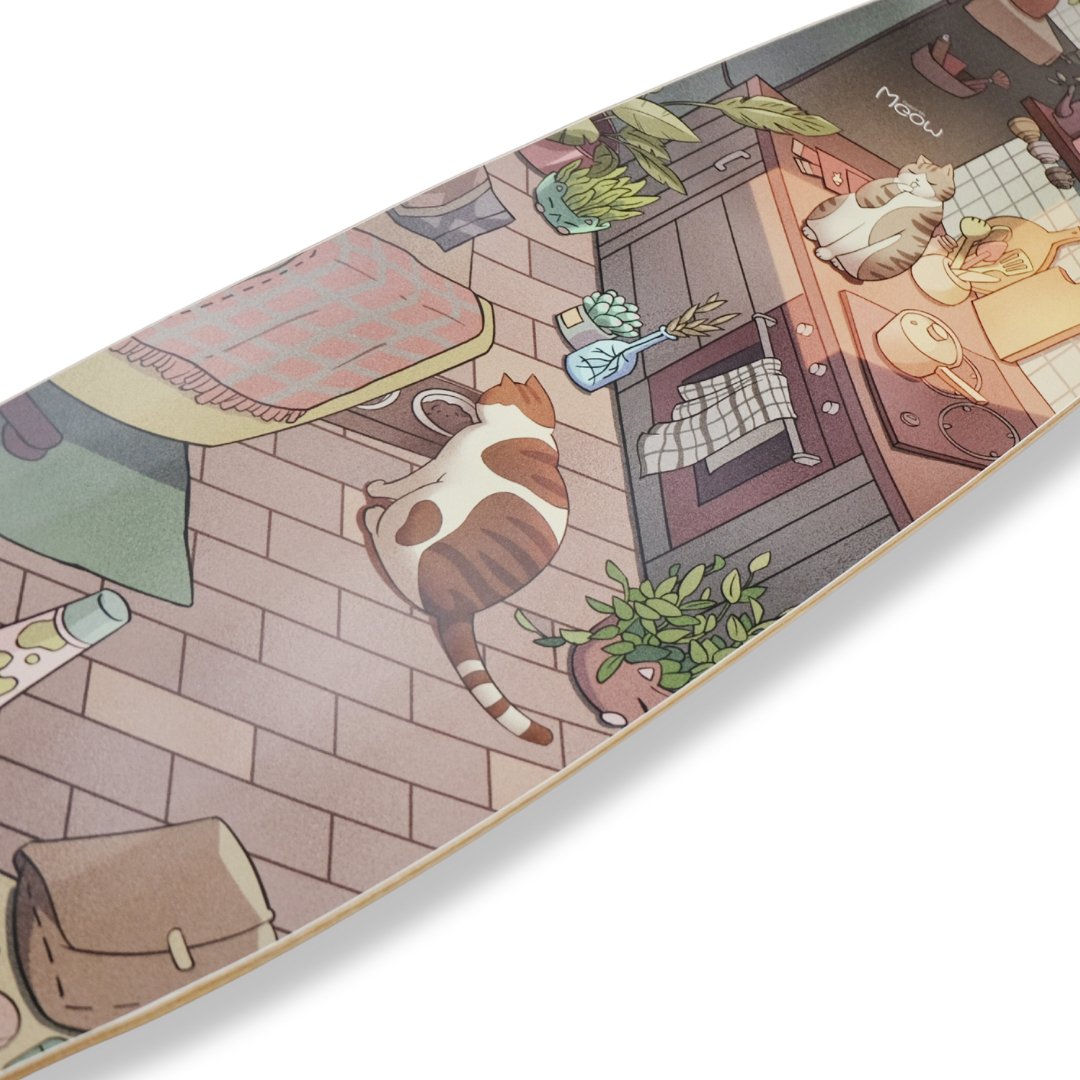 Rebirth 44.5" Meow Kitchen Longboard deck - SkatebruhSG