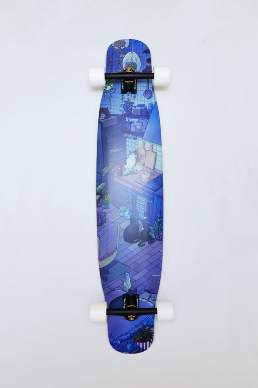Rebirth 44.5" Meow Kitchen Longboard - SkatebruhSG