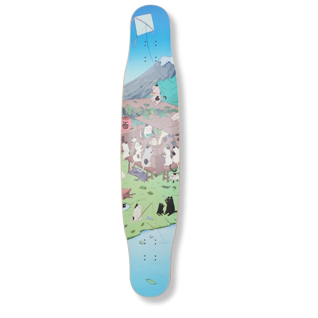 Rebirth 44.5" Meow Noodle House Longboard deck - SkatebruhSG
