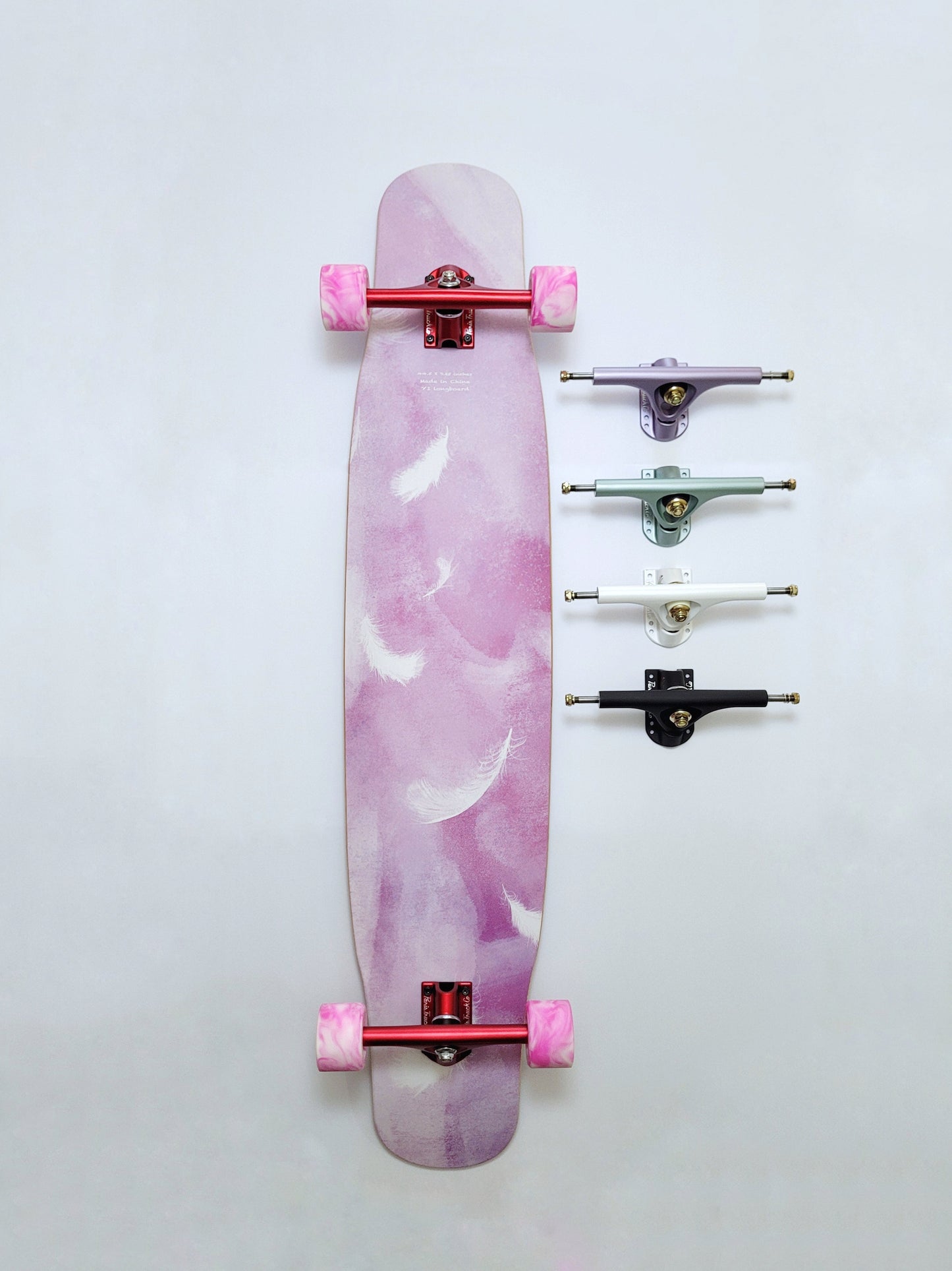 Rebirth Pink Feather longboard - SkatebruhSG
