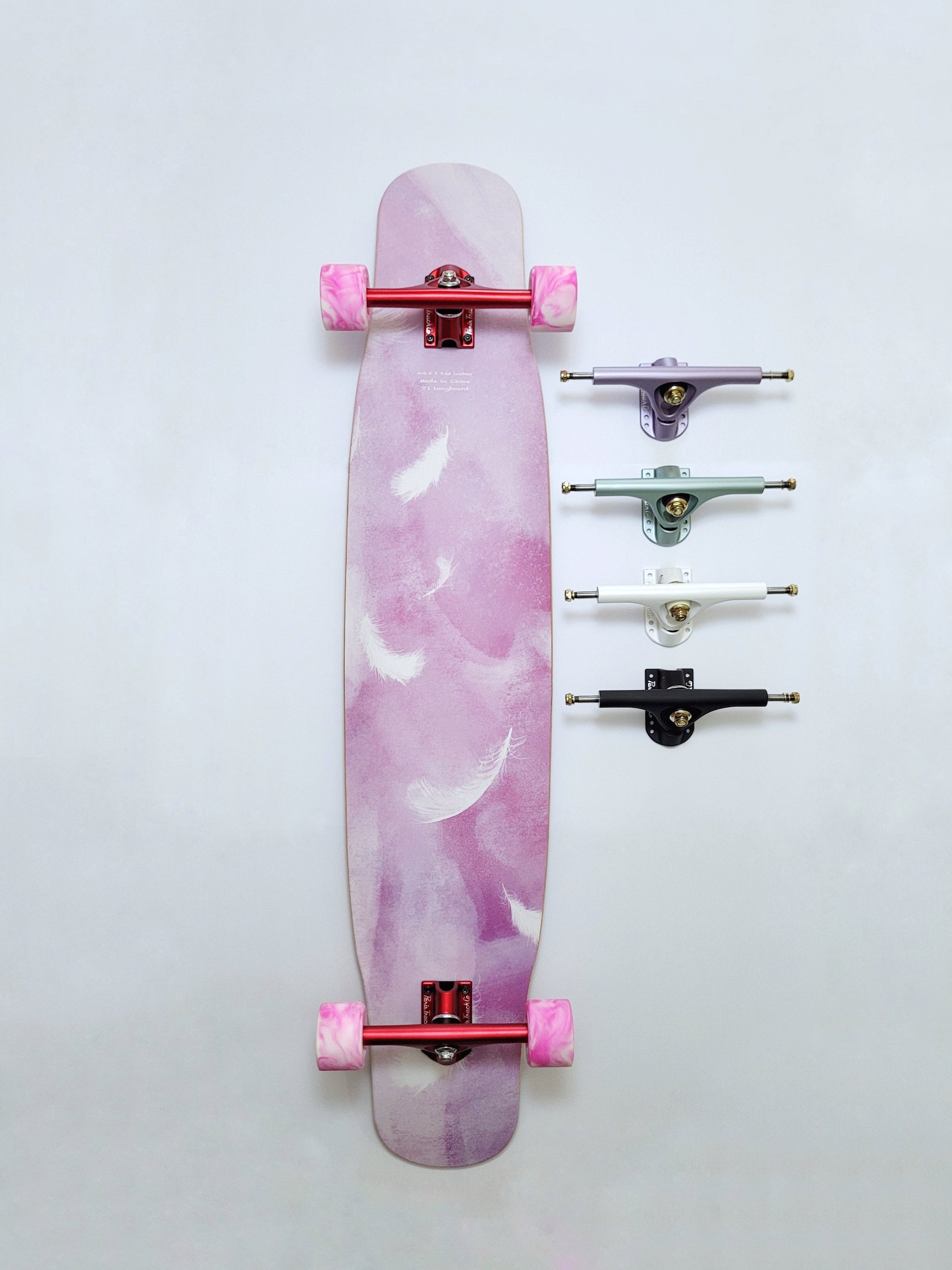 Rebirth Pink Feather longboard - SkatebruhSG