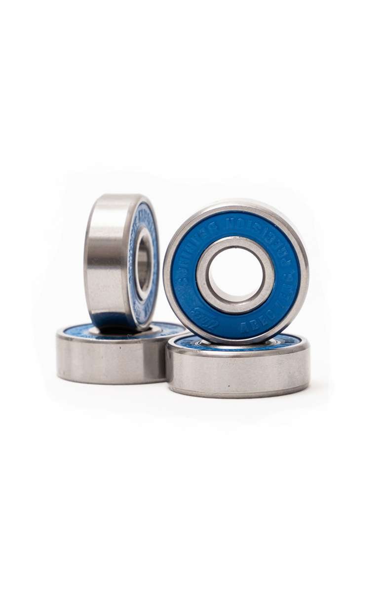 Uber Abec 7 Blue Chrome Steel skateboard bearings - SkatebruhSG