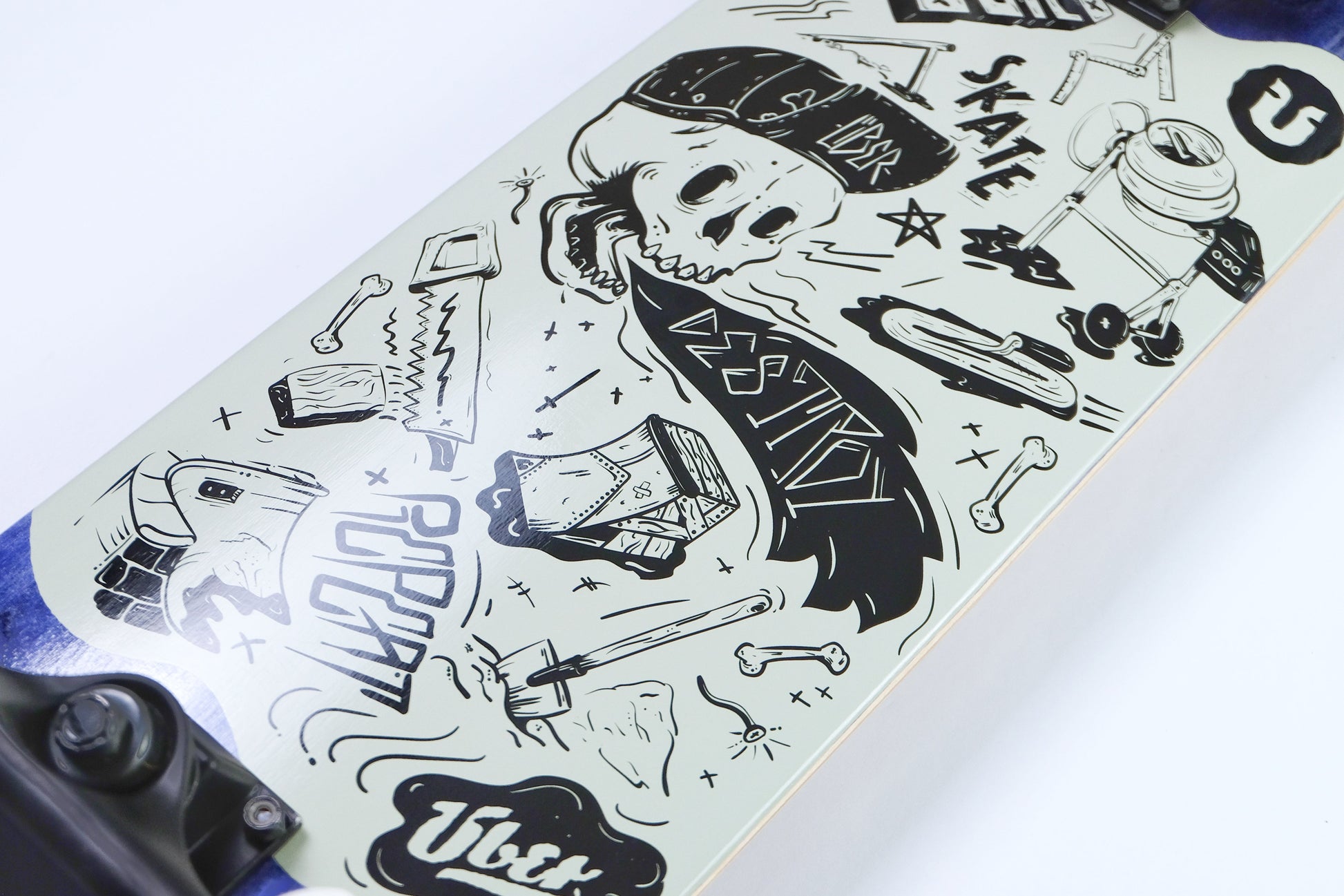 Uber DIY Blue Skateboard - SkatebruhSG