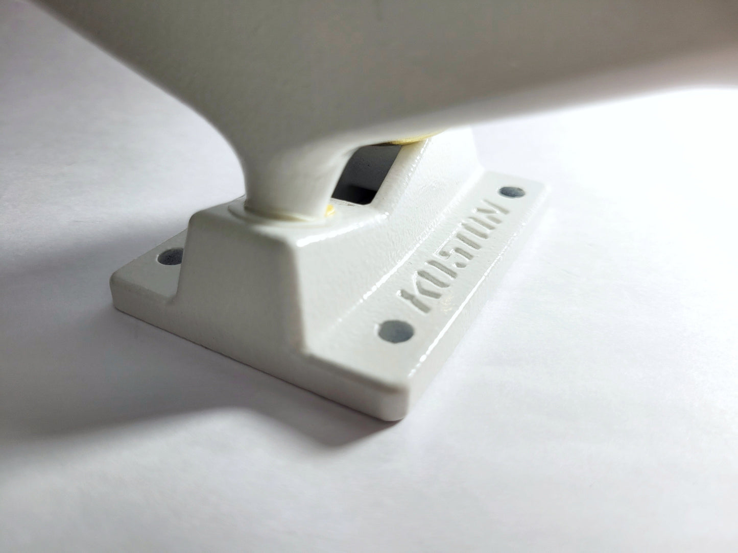 White Koston 5.25" Hollow Kingpin skateboard Trucks - Custom Skateboard Builder - SkatebruhSG