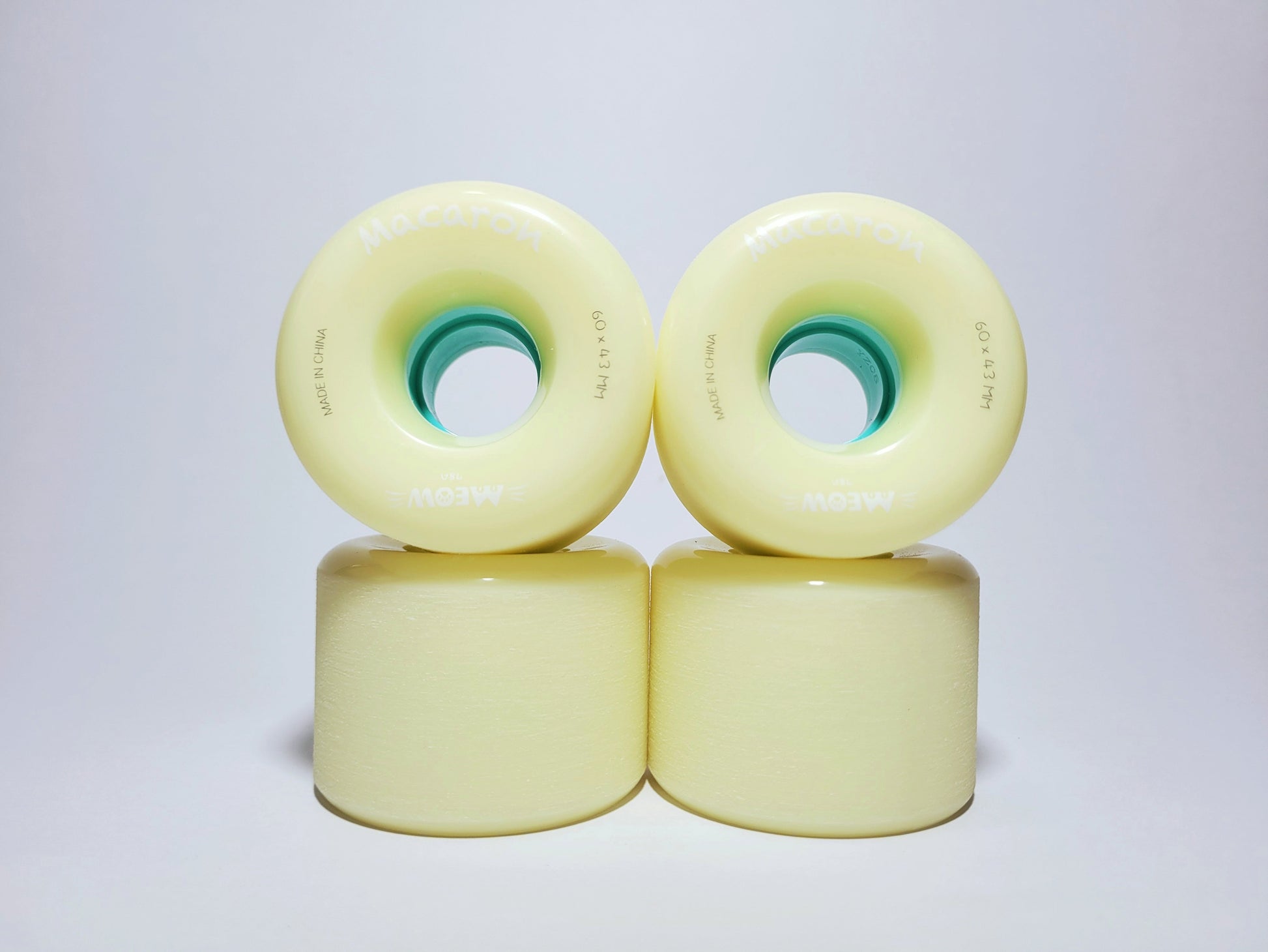 Yellow Rebirth Macaron longboard / cruiser board wheels - SkatebruhSG