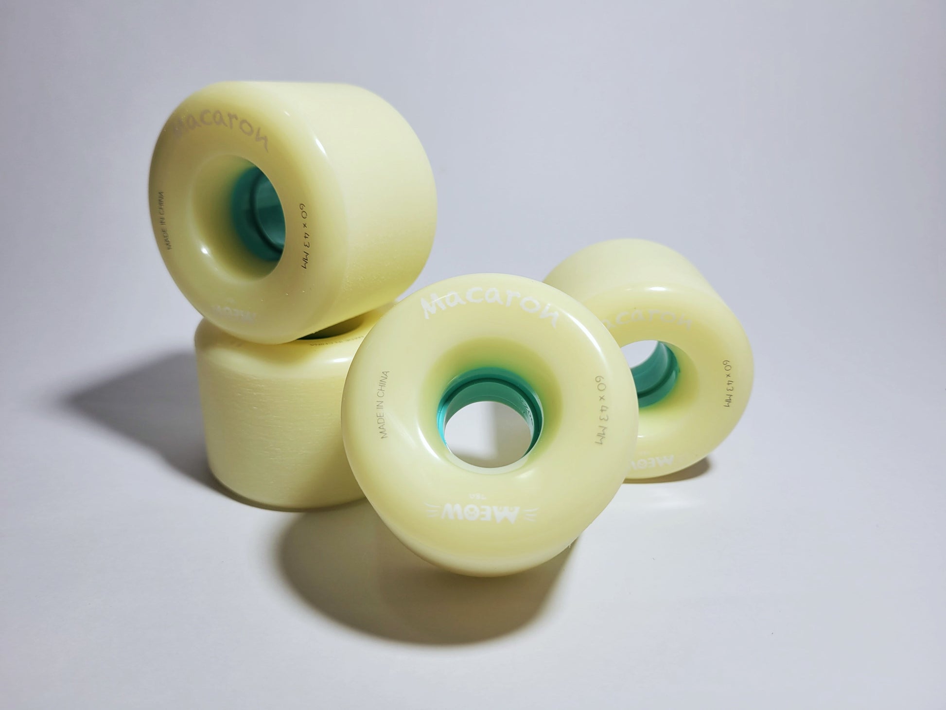 Yellow Rebirth Macaron longboard / cruiser board wheels - SkatebruhSG