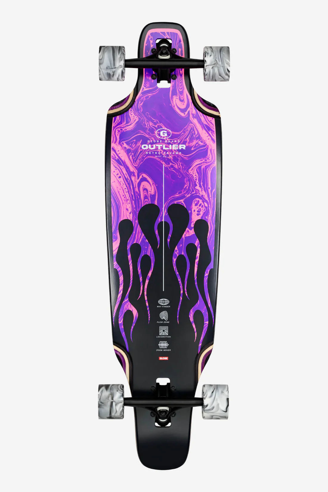 Globe Outlier Purple Flames 36" Longboard