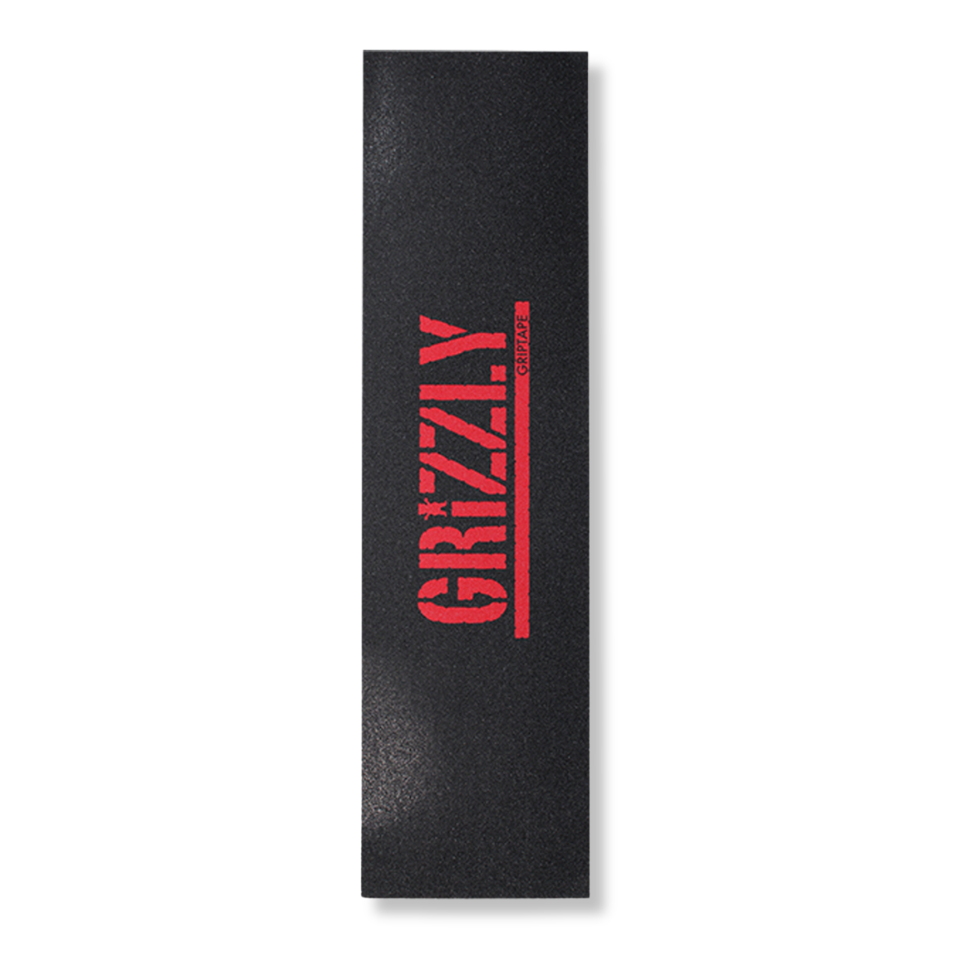 Grizzly Red Stamp Skateboard Griptape