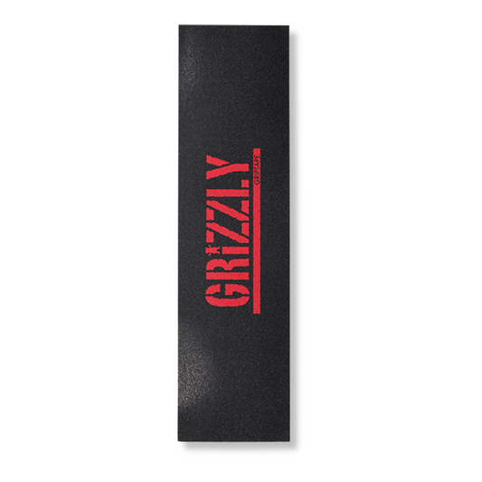 Grizzly Red Stamp Skateboard Griptape