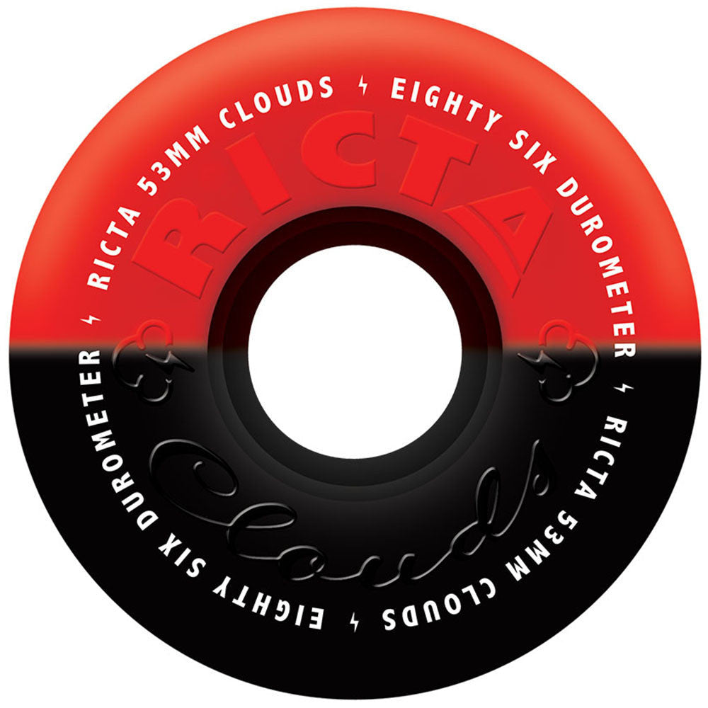 Ricta Cloud Duotones Black/Red 53mm 86a Skateboard Wheels