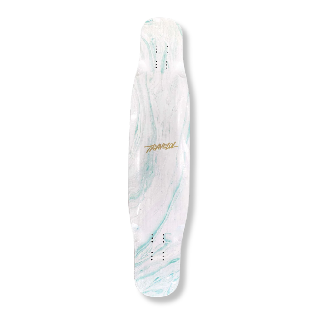 Travelol 43" White Marble Longboard deck