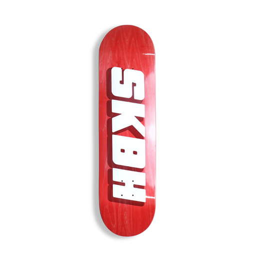 SKBH 8.5" Logo Red Skateboard Deck