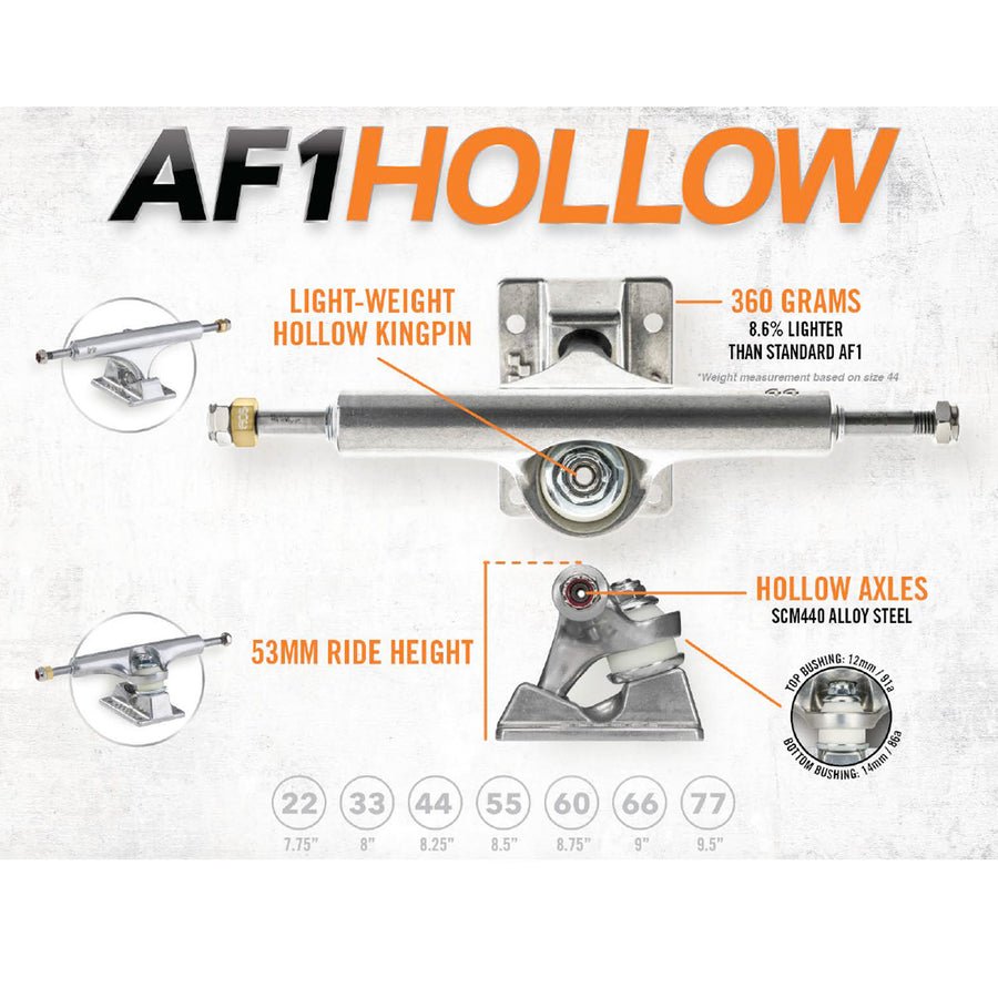 Ace AF1 Hollow Polished Skateboard Trucks - Custom Skateboard Builder - SkatebruhSG