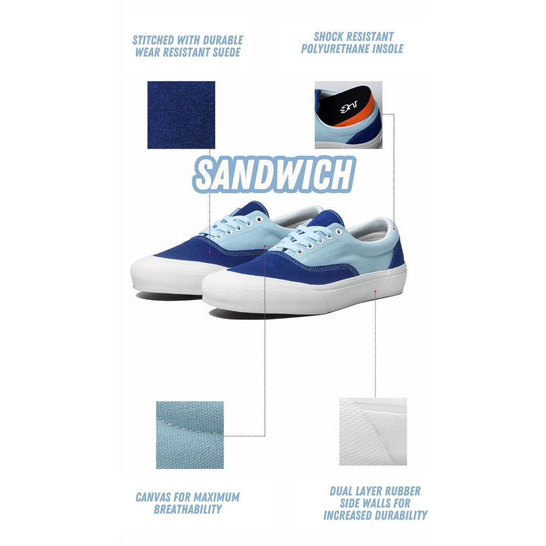 Joiints Sandwich blue skate shoes - SkatebruhSG