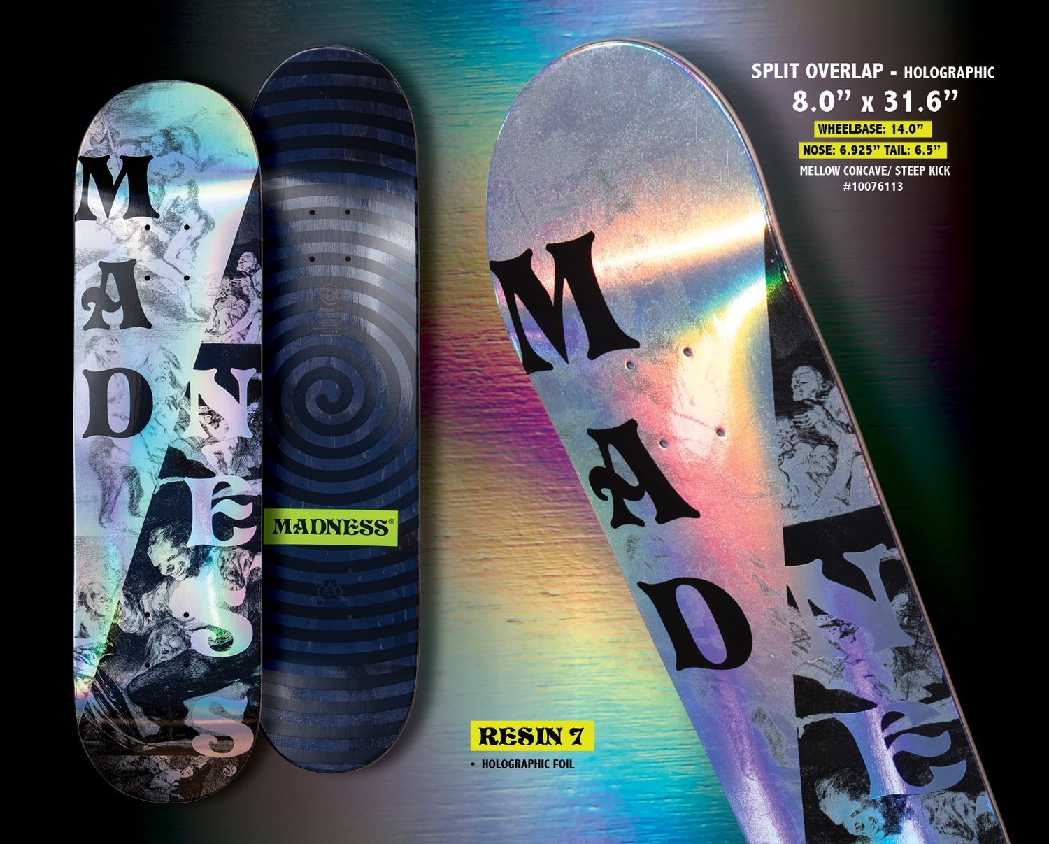 Madness Split Overlap R7 8.0" deck - Custom Skateboard Builder - SkatebruhSG