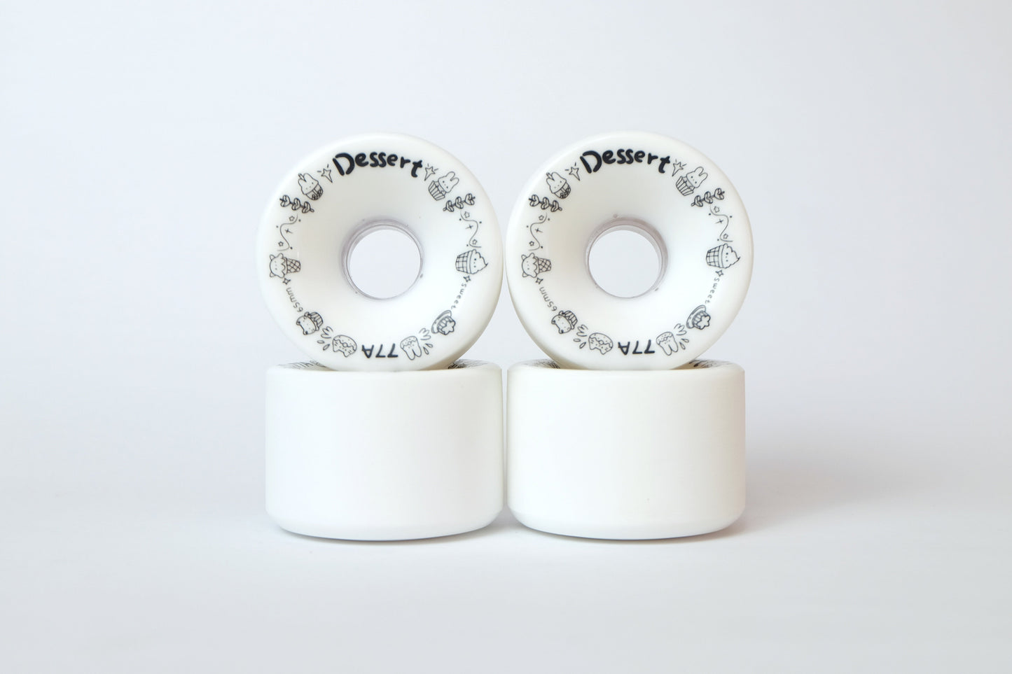 Rebirth White Dessert longboard wheels - SkatebruhSG