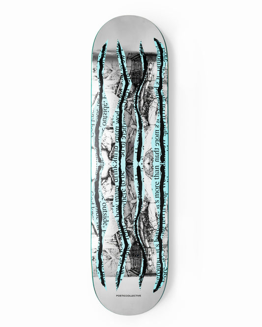 Poetic Blue Stripes Foil Skateboard Deck