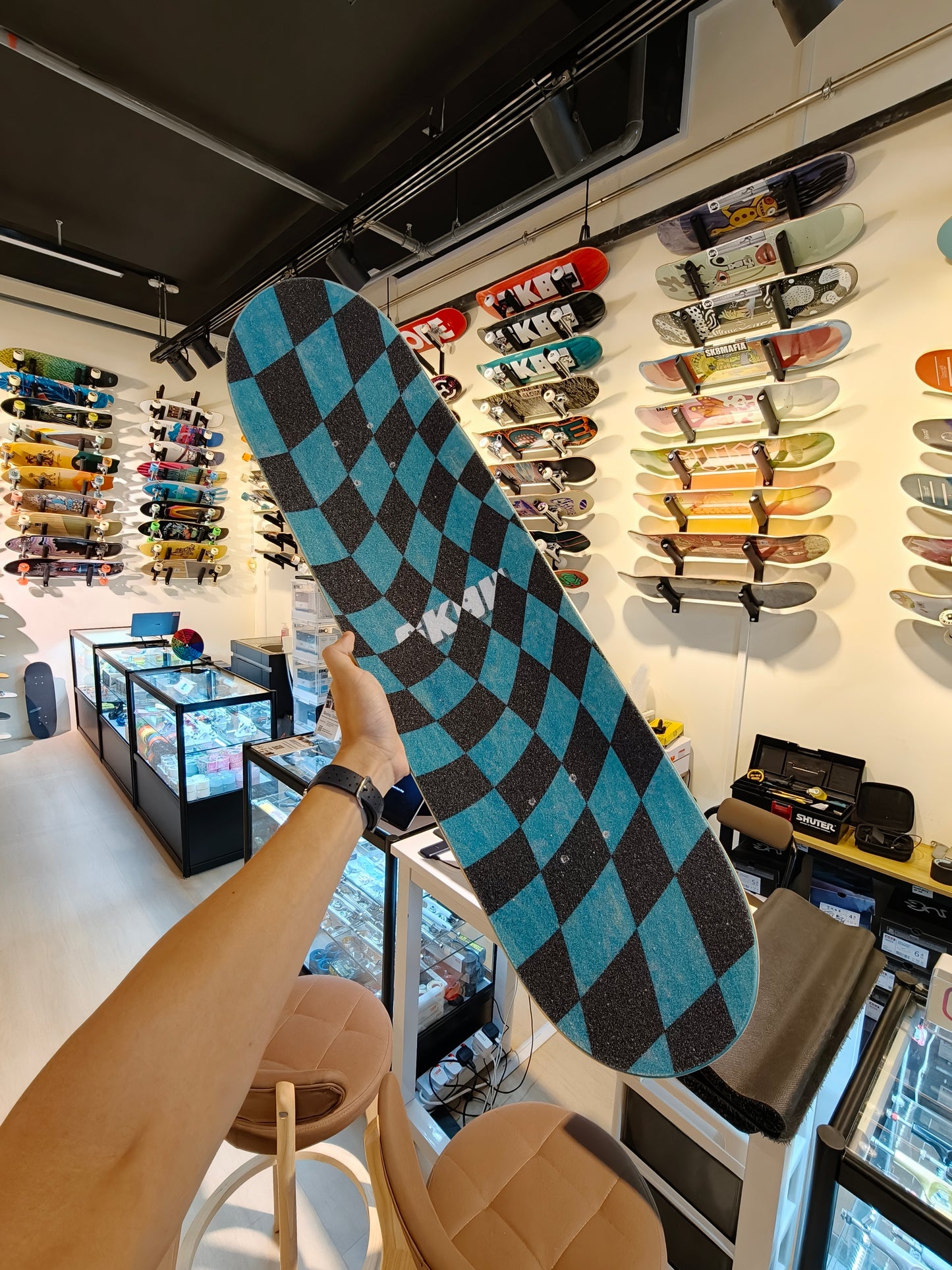 SKBH Clear/Black Checker skateboard griptape