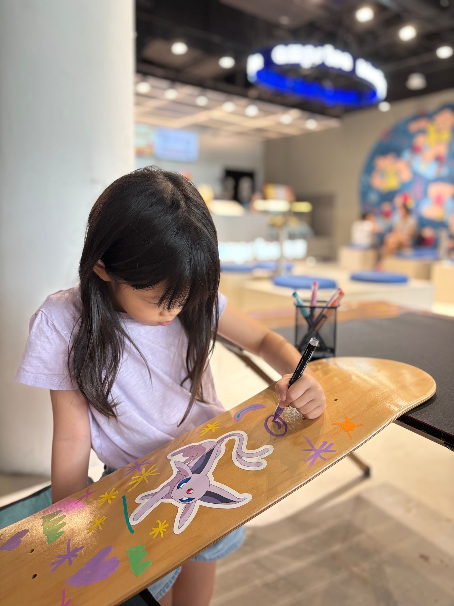 Skateboard deck painting workshop at Kallang Wave Mall - SkatebruhSG