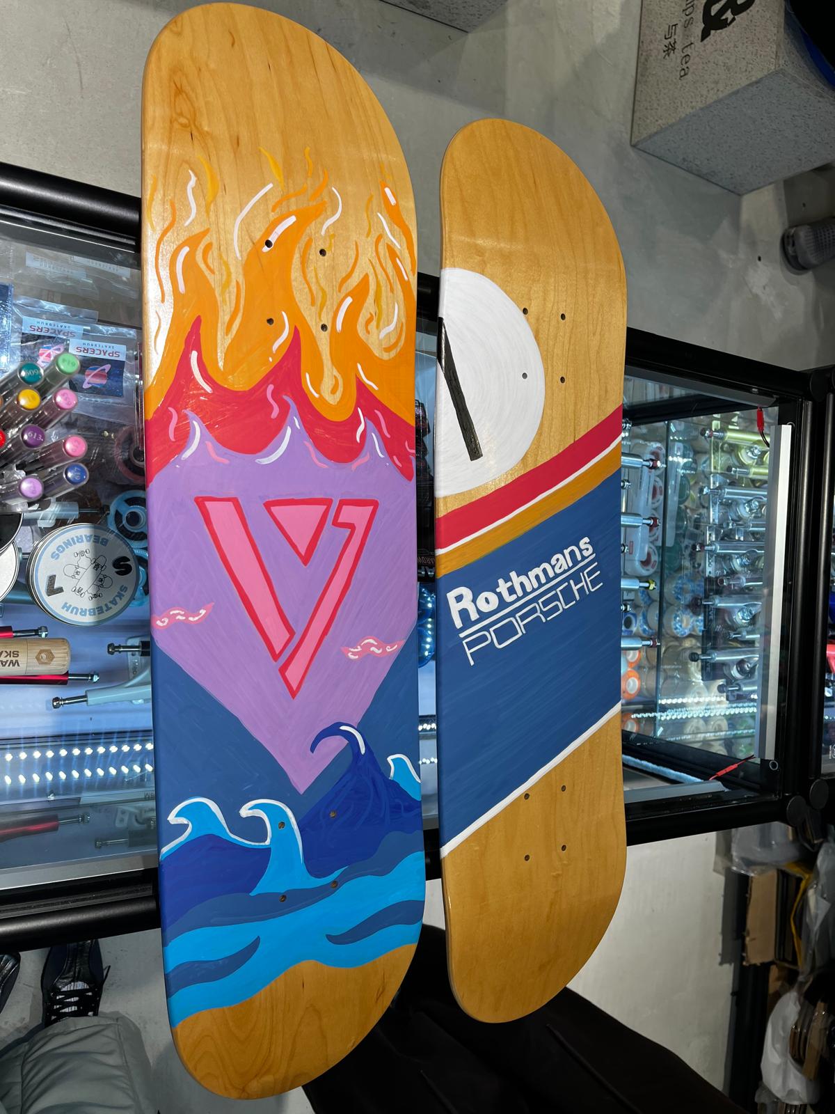 Skateboard deck painting workshop at Kallang Wave Mall - SkatebruhSG