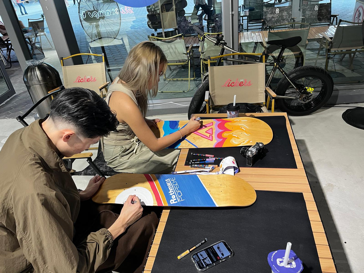 Skateboard deck painting workshop at Kallang Wave Mall - SkatebruhSG