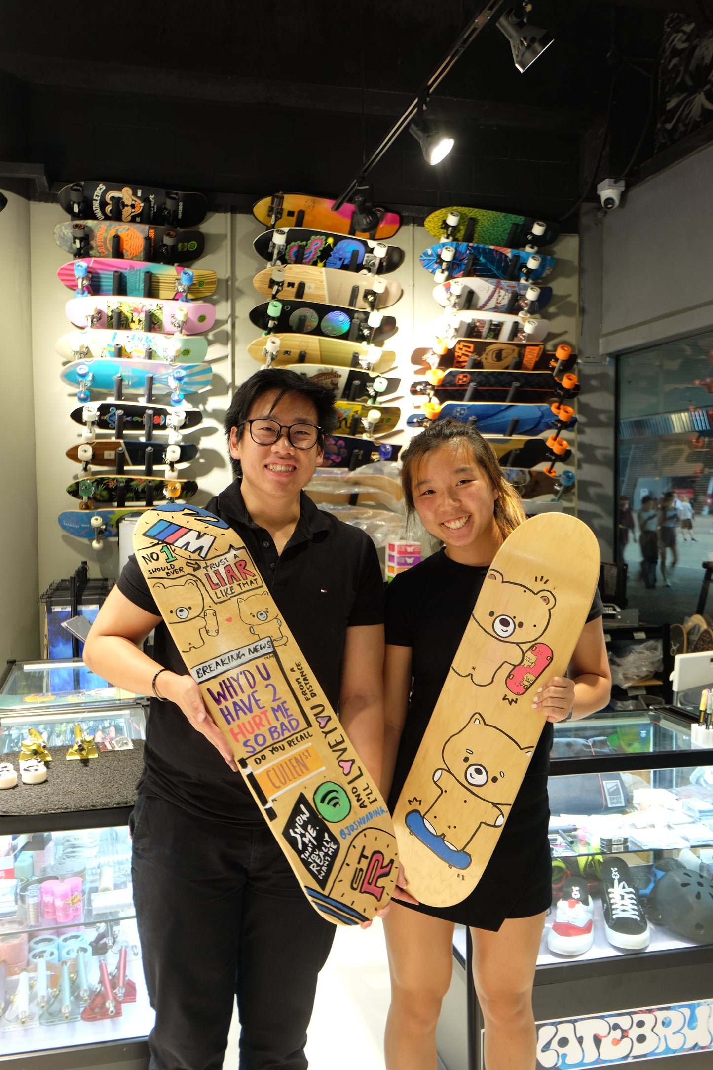 Skateboard deck painting workshop at Kallang Wave Mall - SkatebruhSG