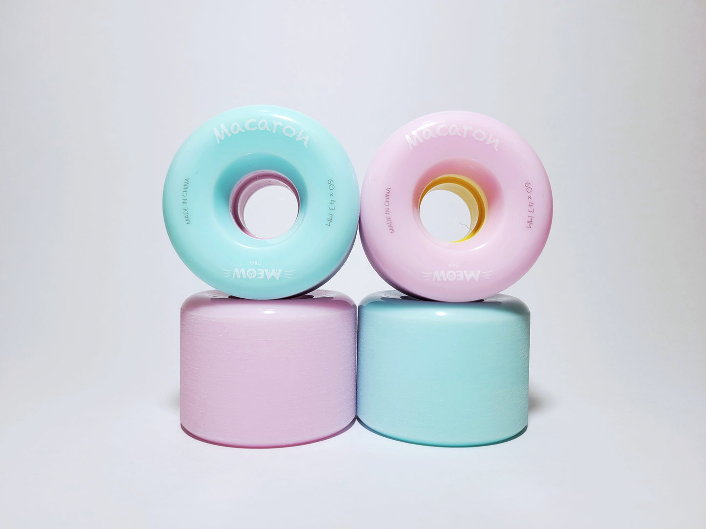 Blue/Pink Rebirth Macaron longboard / cruiser board wheels - SkatebruhSG