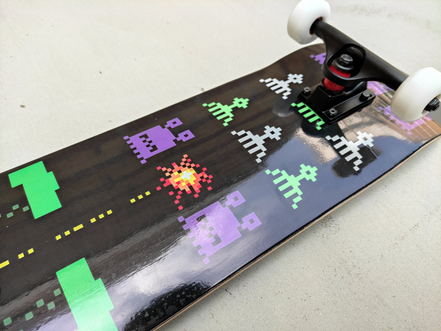 Darkwolf 'Atari Space Invaders' Skateboard - SkatebruhSG Singapore Skateshop