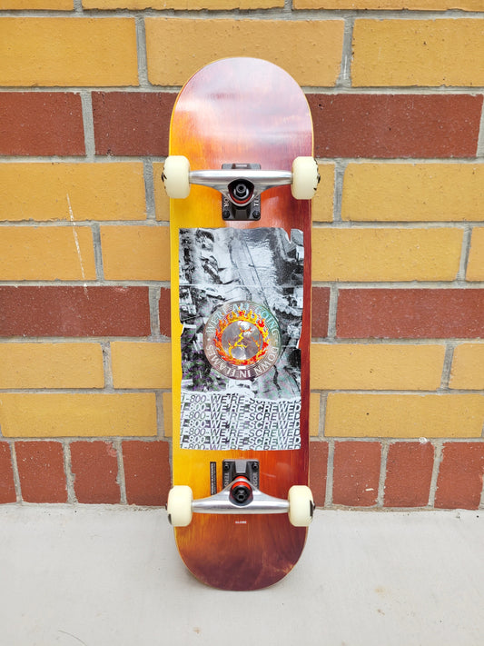 Globe 'In Flames' Holo Quake Skateboard - SkatebruhSG Singapore Skateshop