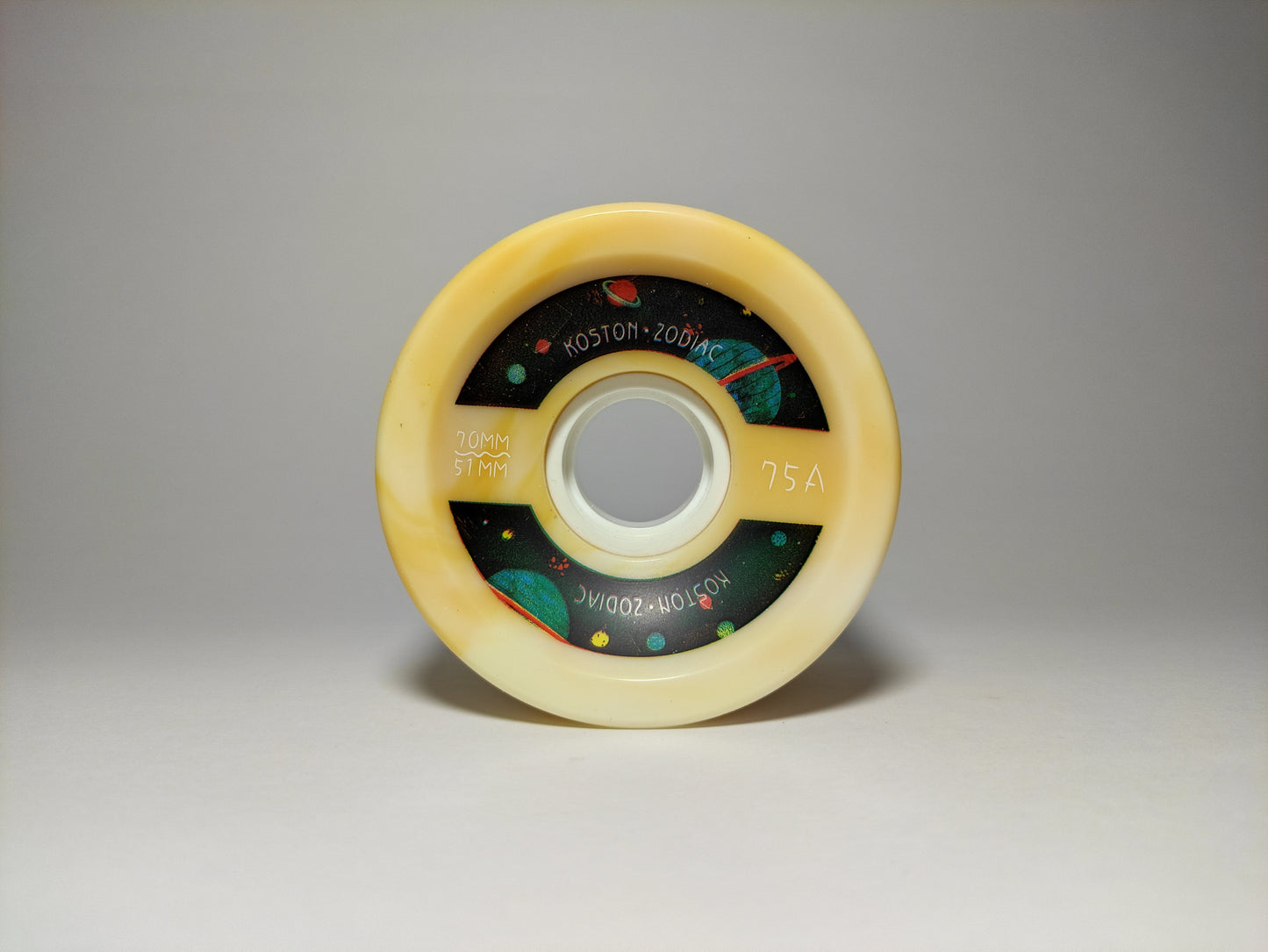 Koston Zodiac yellow swirl longboard wheels - SkatebruhSG Singapore Skateshop