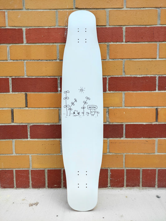 Rebirth 44.5" Candy White Longboard deck - SkatebruhSG Singapore Skateshop